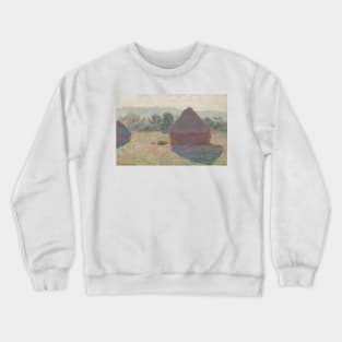 Haystacks, Midday by Claude Monet Crewneck Sweatshirt